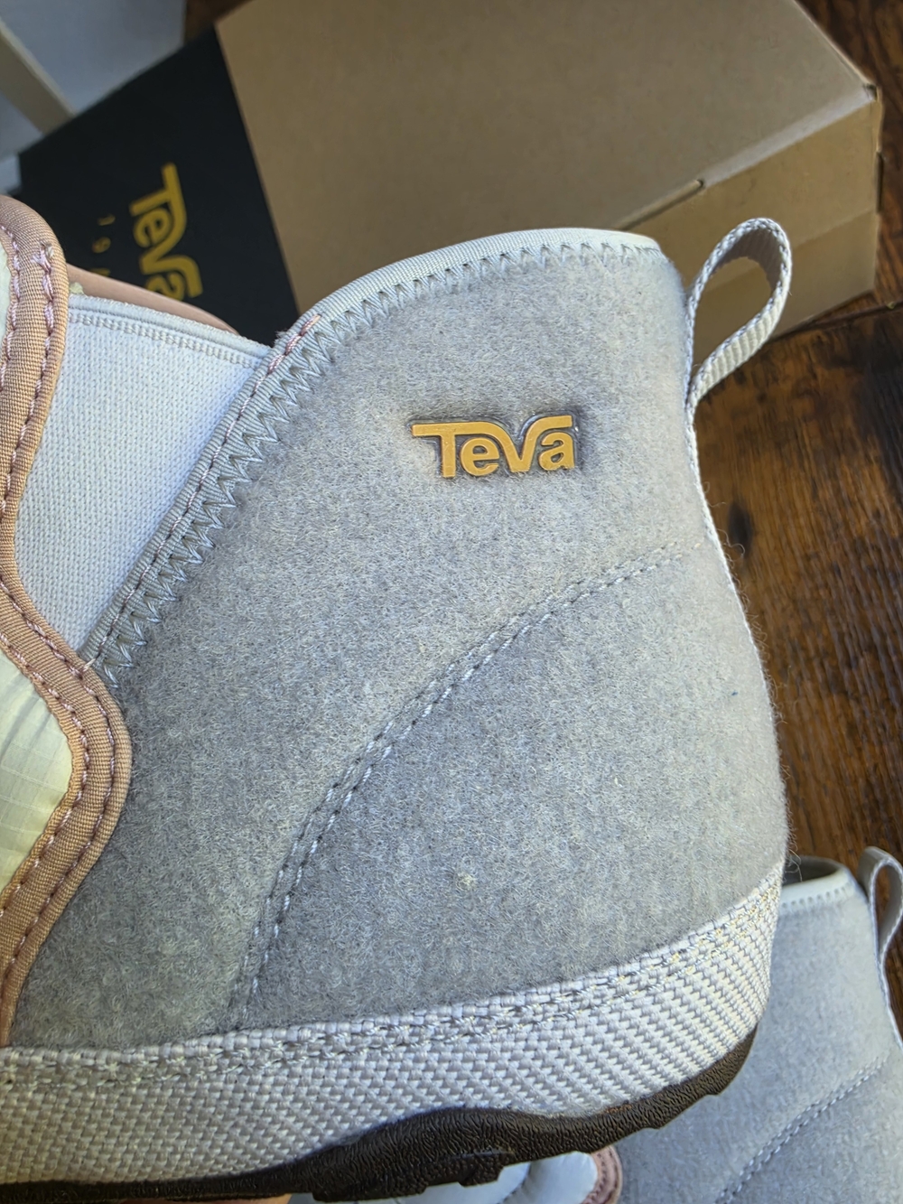 Teva Cream Quilted Slip-On Ankle Sneakers with Pink Trim - Picture 11 of 15
